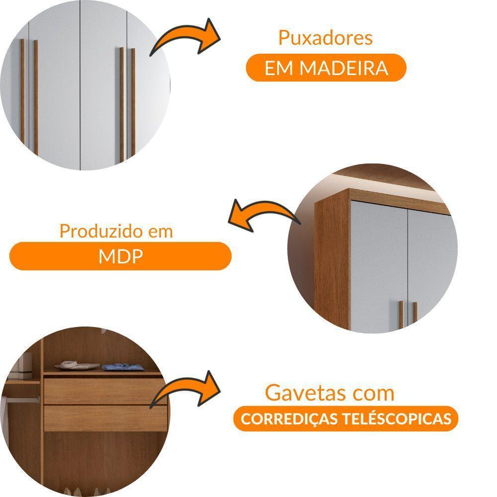 Guarda Roupa Casal Heros 6 Portas Com Pés Moderna Imbuia/off White - 6