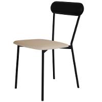 Cadeira Estofada Para Sala De Jantar Liora Preto C01 Linho Areia Courino Preto - Lyam Decor - 8