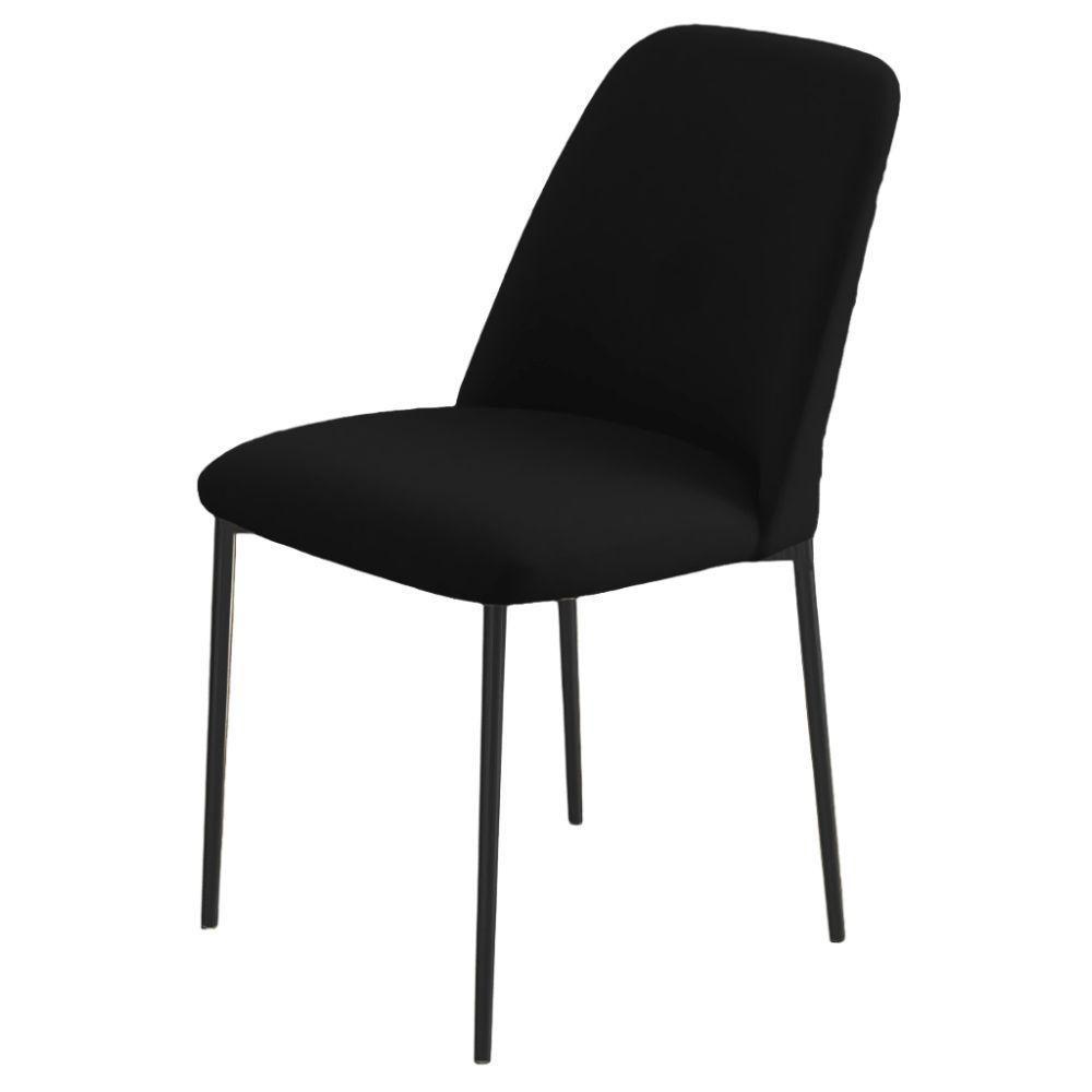 Conjunto 2 Cadeiras Londres Veludo Preto Metal Preto - 4