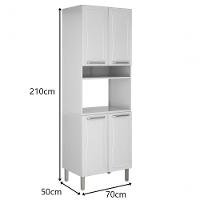 Paneleiro De Aço 4 Portas C- Nicho P- Microondas Tarsila - Itatiaia Branco - 2