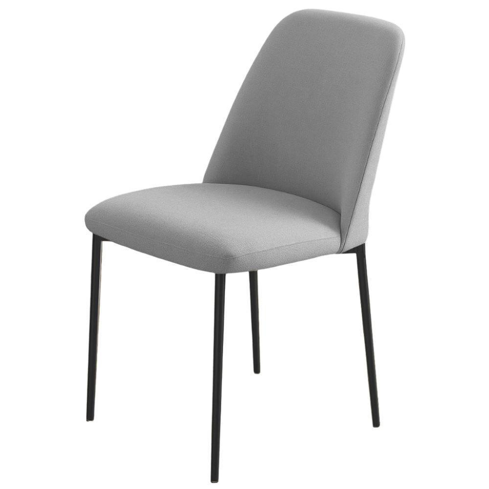 Conjunto 2 Cadeiras Londres Linho Cinza Claro Metal Preto - 4