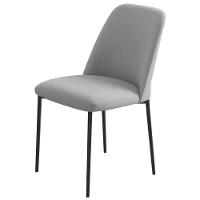 Conjunto 2 Cadeiras Londres Linho Cinza Claro Metal Preto