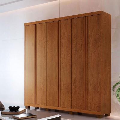 Guarda Roupa Casal Boston 6 Portas de Bater 4 Gavetas Imbuia MDF com Pés