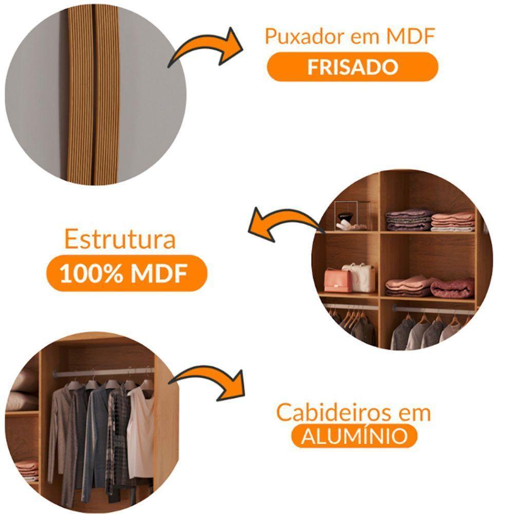 Guarda Roupa Casal Dunas Com 8 Portas E 4 Gavetas Moderna Naturalle/off White - 6