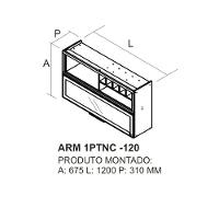 Armário Aéreo 120cm 1 Porta Horizontal Vidro E Nicho Adega New Porto - Itatiaia Freijó-off White - 2