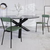 Kit 03 Cadeiras Estofada Para Sala De Jantar Liora Preto C01 Courino Verde Sálvia - Lyam Decor - 2