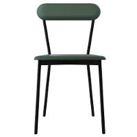 Kit 03 Cadeiras Estofada Para Sala De Jantar Liora Preto C01 Courino Verde Sálvia - Lyam Decor - 3