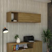 Armário Aéreo Com Nicho E Porta Basculante 35x135x35cm Wlnp135 Vermont Oak Branco - 2