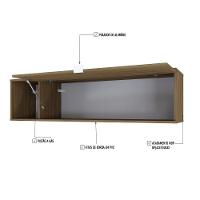 Armário Aéreo Com Nicho E Porta Basculante 35x135x35cm Wlnp135 Vermont Oak Branco - 3