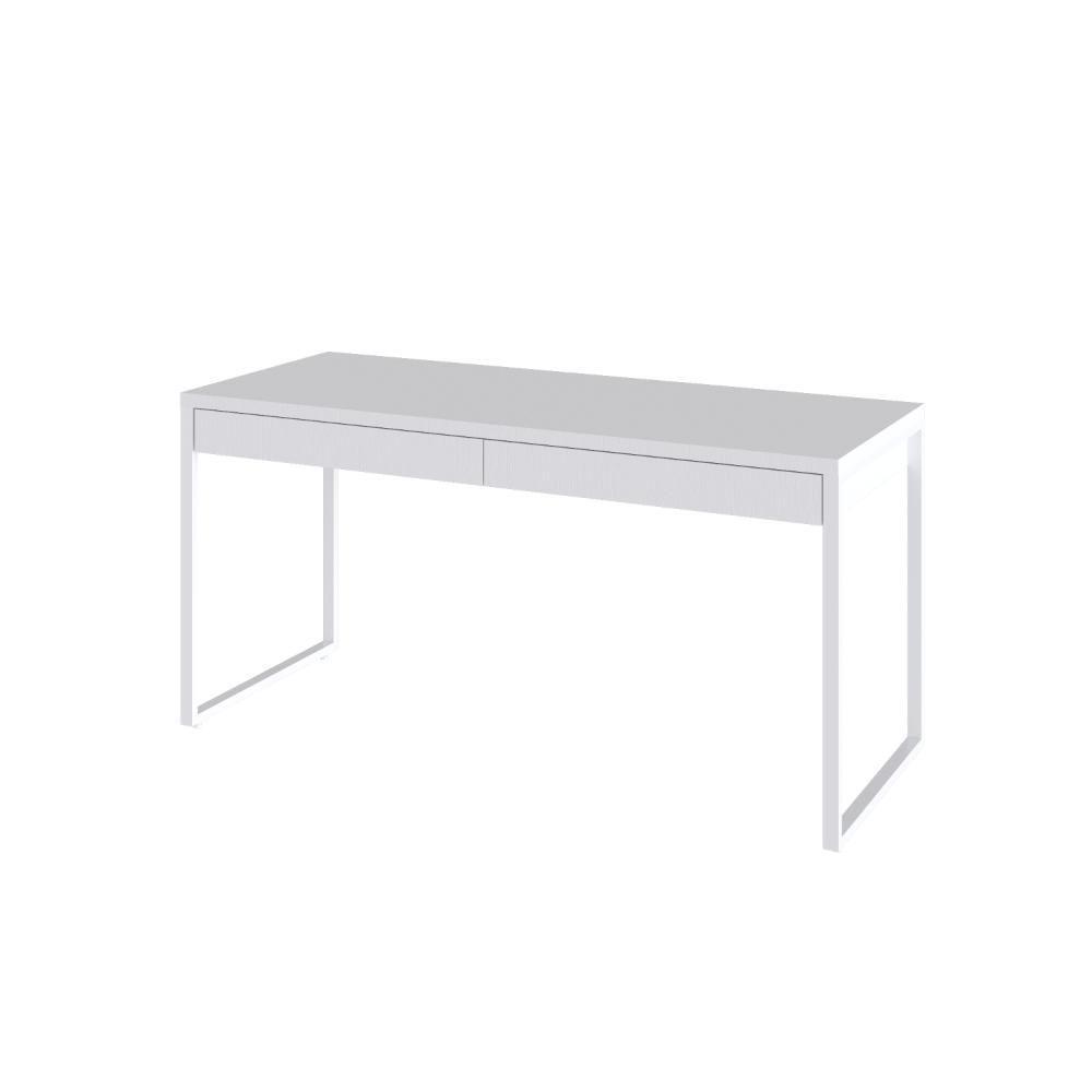 Mesa Diretor 150x60x75cm Com 2 Gavetas Kuadra Branco Chess Estrutura Branca - 2