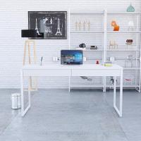 Mesa Diretor 150x60x75cm Com 2 Gavetas Kuadra Branco Chess Estrutura Branca - 1