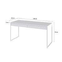 Mesa Diretor 150x60x75cm Com 2 Gavetas Kuadra Branco Chess Estrutura Branca - 3