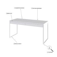 Mesa Diretor 150x60x75cm Com 2 Gavetas Kuadra Branco Chess Estrutura Branca - 4
