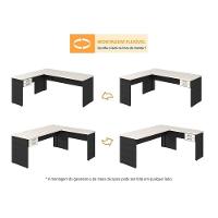 Mesa Para Escritório Em L 1,80x1,60m Tampo E Pés 30mm Com Gaveta Nogal Compreto Ônix - 3