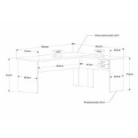 Mesa Para Escritório Em L 1,80x1,60m Tampo E Pés 30mm Com Gaveta Nogal Compreto Ônix - 6