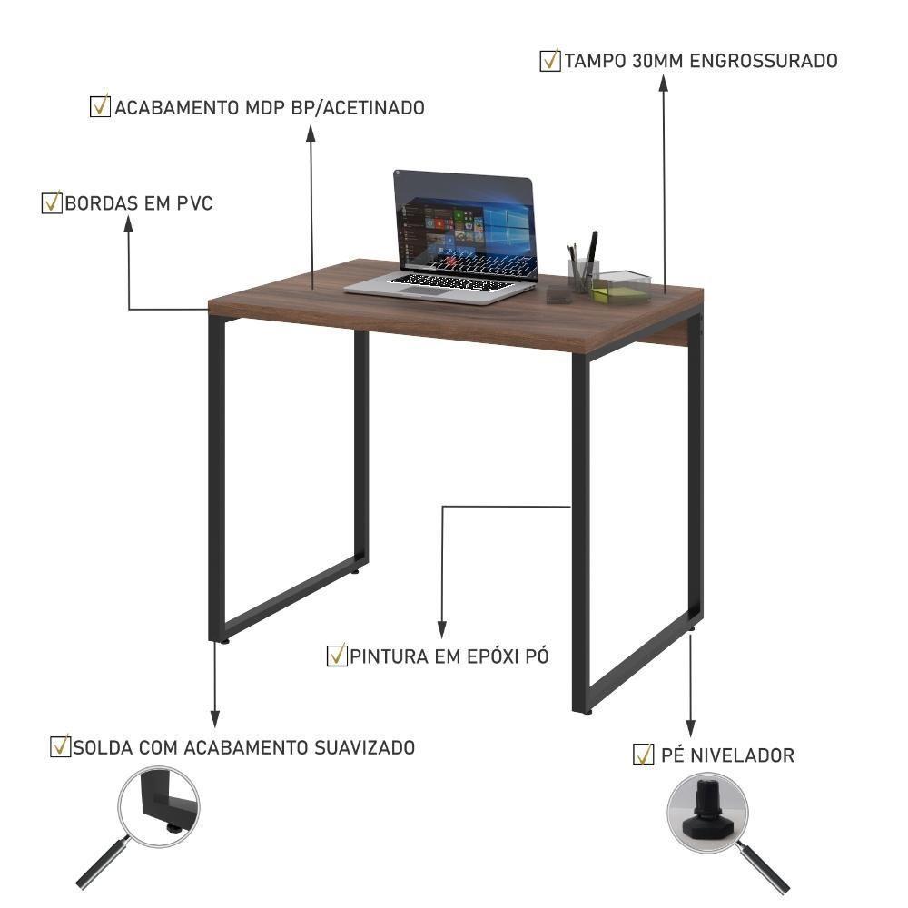 Mesa Kuadra Office 90x60x75cm Nogal - 5