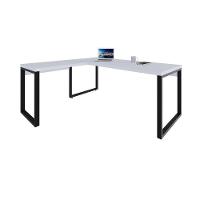 Mesa Em L Presidente 190x160x75cm Yon Branco Tx Estrutura Preta - 5