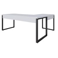 Mesa Em L Presidente 190x160x75cm Yon Branco Tx Estrutura Preta - 6