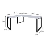 Mesa Em L Presidente 190x160x75cm Yon Branco Tx Estrutura Preta - 7