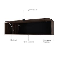 Armário Aéreo Com Nicho E Porta Basculante 35x135x35cm Wlnp135 Nogal Preto - 3