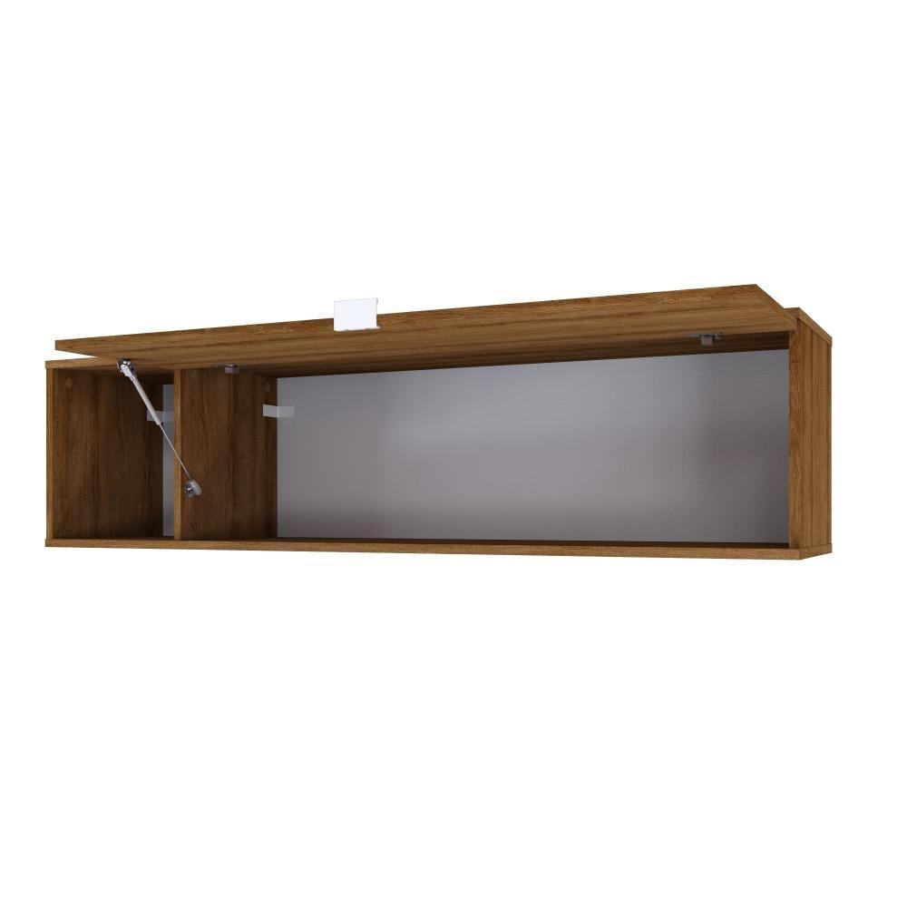 Armário Aéreo Com Nicho E Porta Basculante 35x135x35cm Wlnp135 Lâmina Mel Branco - 5