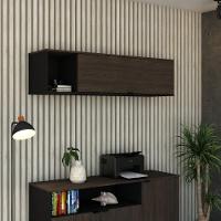 Armário Aéreo Com Nicho E Porta Basculante 35x135x35cm Wlnp135 Preto Tx Com Terracota - 2