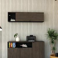 Armário Aéreo Com Nicho E Porta Basculante 35x135x35cm Wlnp135 Preto Tx Com Terracota