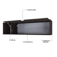 Armário Aéreo Com Nicho E Porta Basculante 35x135x35cm Wlnp135 Terracota Branco - 3