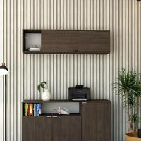 Armário Aéreo Com Nicho E Porta Basculante 35x135x35cm Wlnp135 Terracota Branco