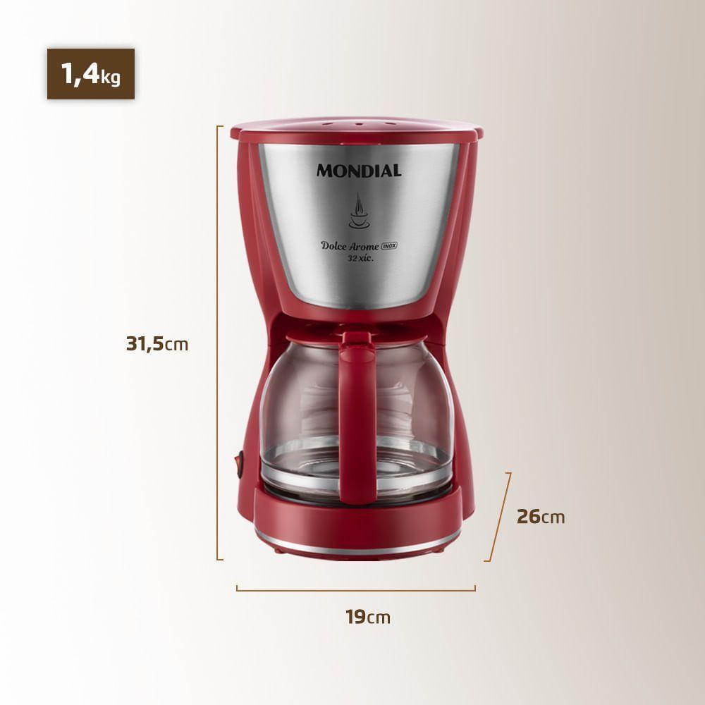 Cafeteira Elétrica Dolce Arome C-32-32x-r 127v-vermelho/inox - 2
