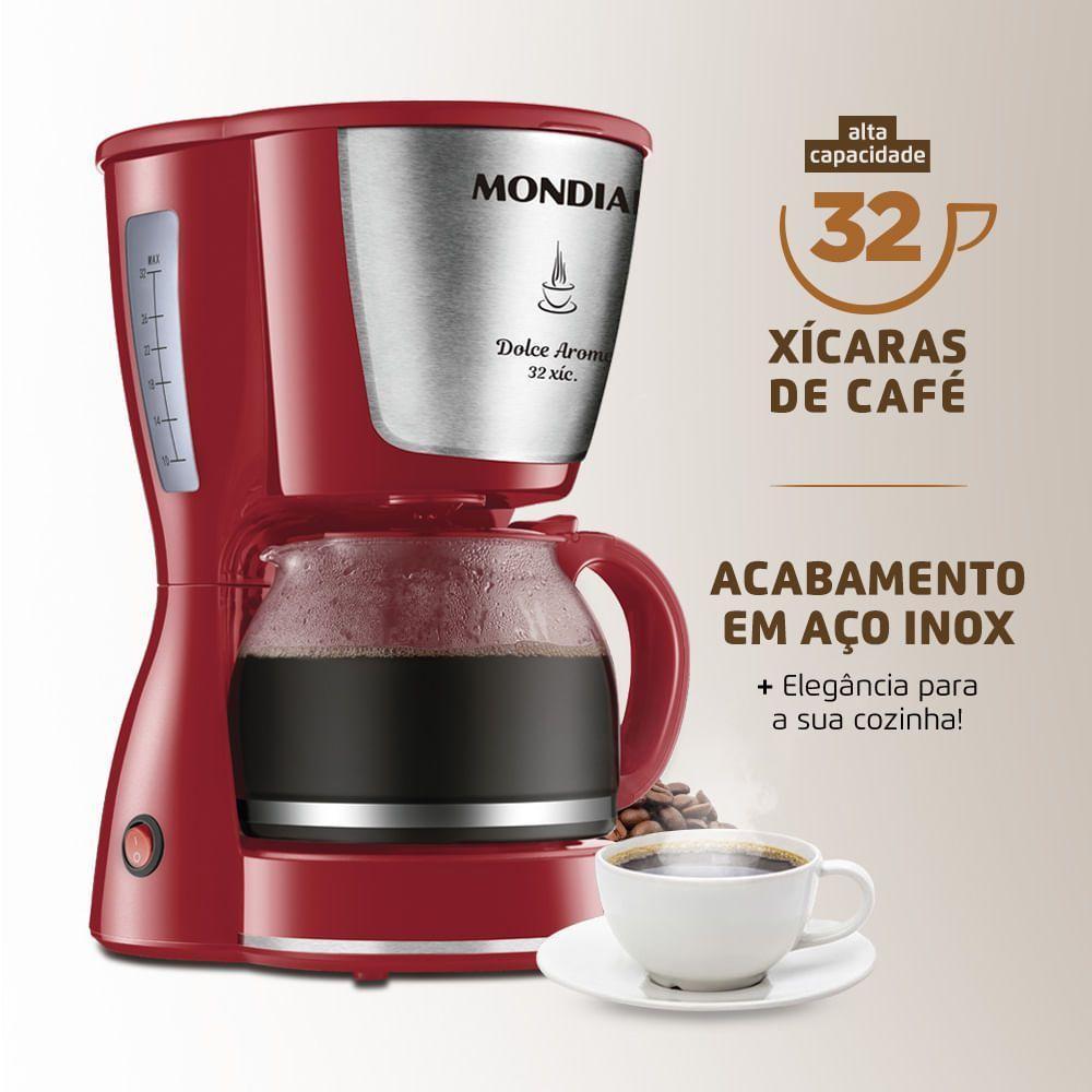 Cafeteira Elétrica Dolce Arome C-32-32x-r 127v-vermelho/inox - 6