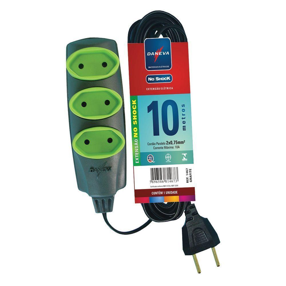 Extensao Daneva No Shock Pl 10m Grafite 2 X 0,75mm - 1