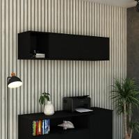 Armário Aéreo Com Nicho E Porta Basculante 35x135x35cm Wlnp135 Preto Tx - 2