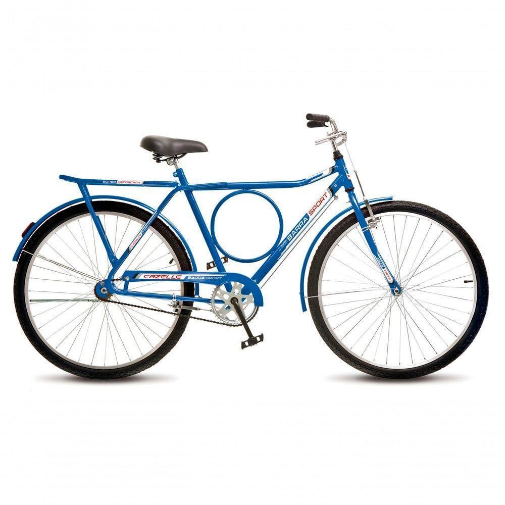 Bicicleta Colli Barra Sport Aro 26 Em Ferro Com Bagageiro E Capa Corrente Azul - 1