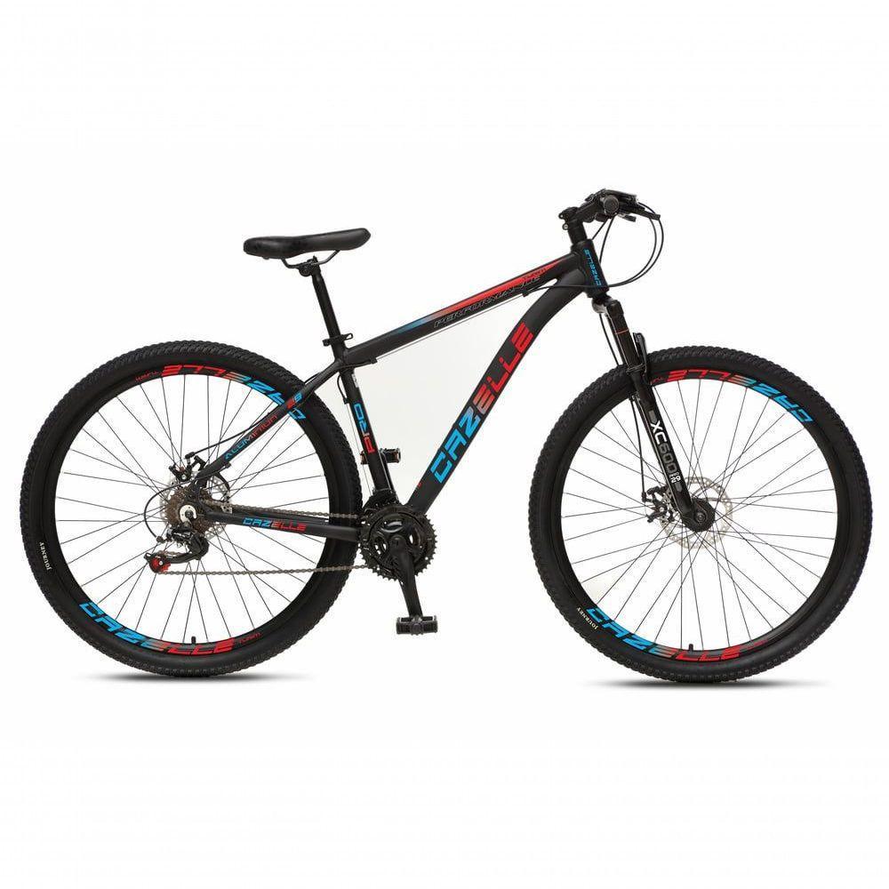 Bicicleta Aro 29 Colli Cazelle Turim 21m Aluminio Quadro 17 Preto-adesivo Azul-vermelho - 1