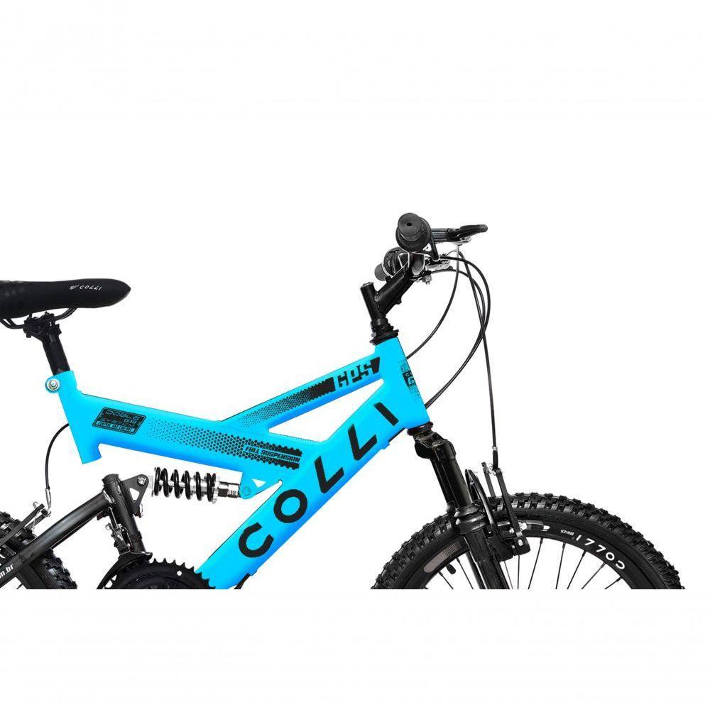 Bicicleta Gps Aro 20 Dupla Suspensão 21 Marchas Colli Azul Claro - 2