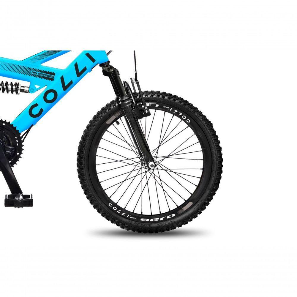Bicicleta Gps Aro 20 Dupla Suspensão 21 Marchas Colli Azul Claro - 4