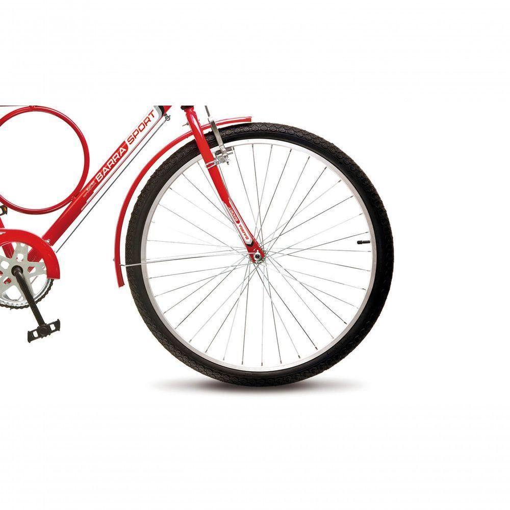 Bicicleta Colli Barra Sport Aro 26 Em Ferro Com Bagageiro E Capa Corrente Vermelho - 4