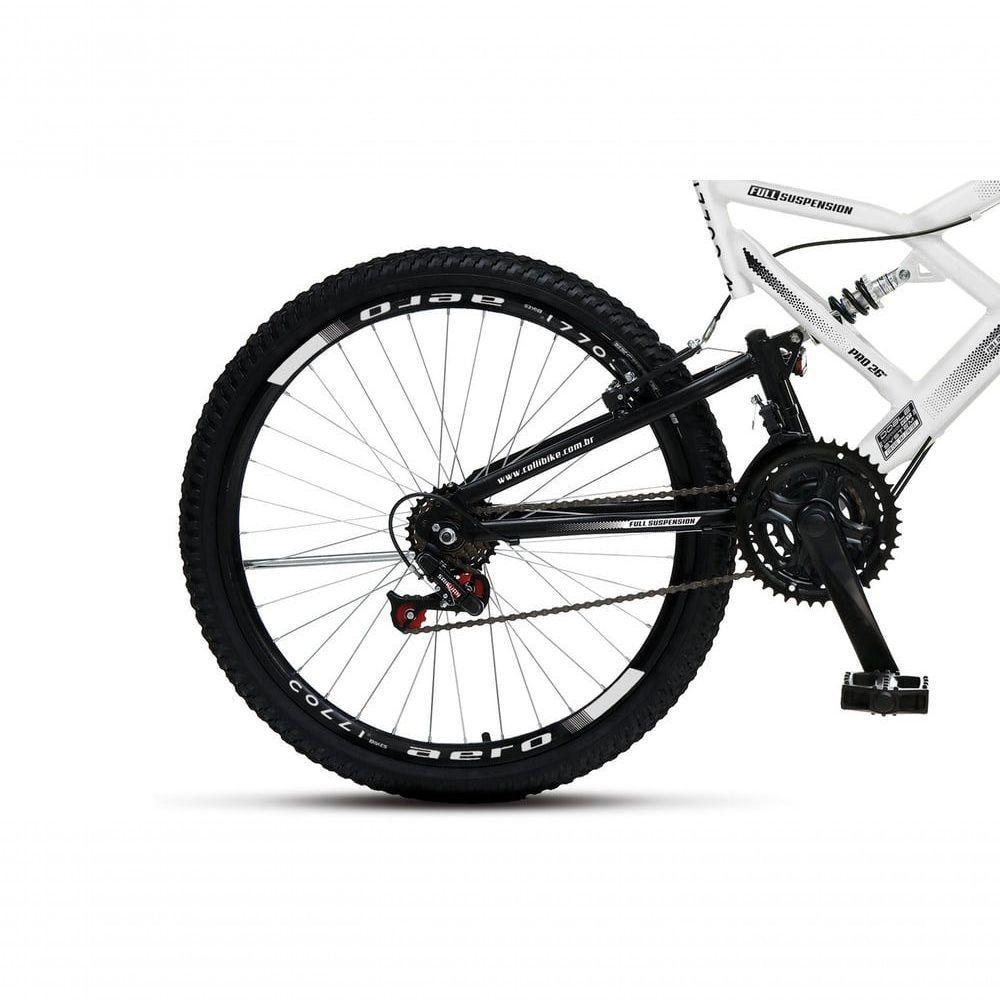 Bicicleta Gps 148 Dupla Suspensão E Freios V-brake, Aro 26 Aero, 36 Raias, 21 Marchas Colli Branco - 3