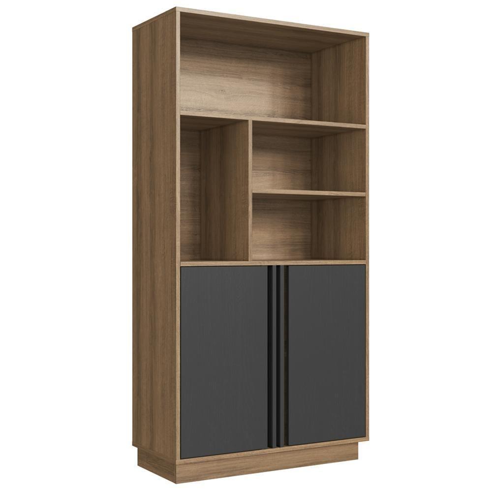 Armário Para Escritório Office 2 Portas 160 Cm Ar4001 Faem Mel Grafite - 1