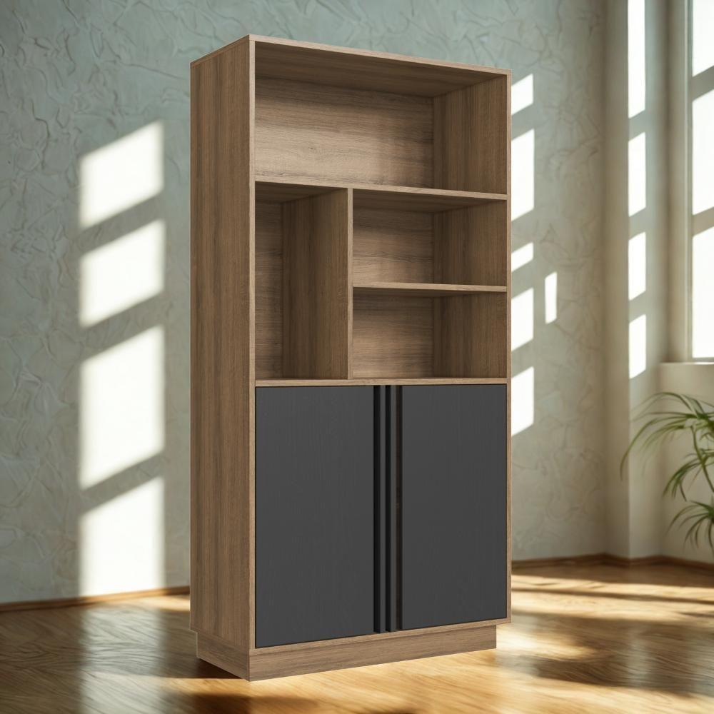 Armário Para Escritório Office 2 Portas 160 Cm Ar4001 Faem Mel Grafite - 2