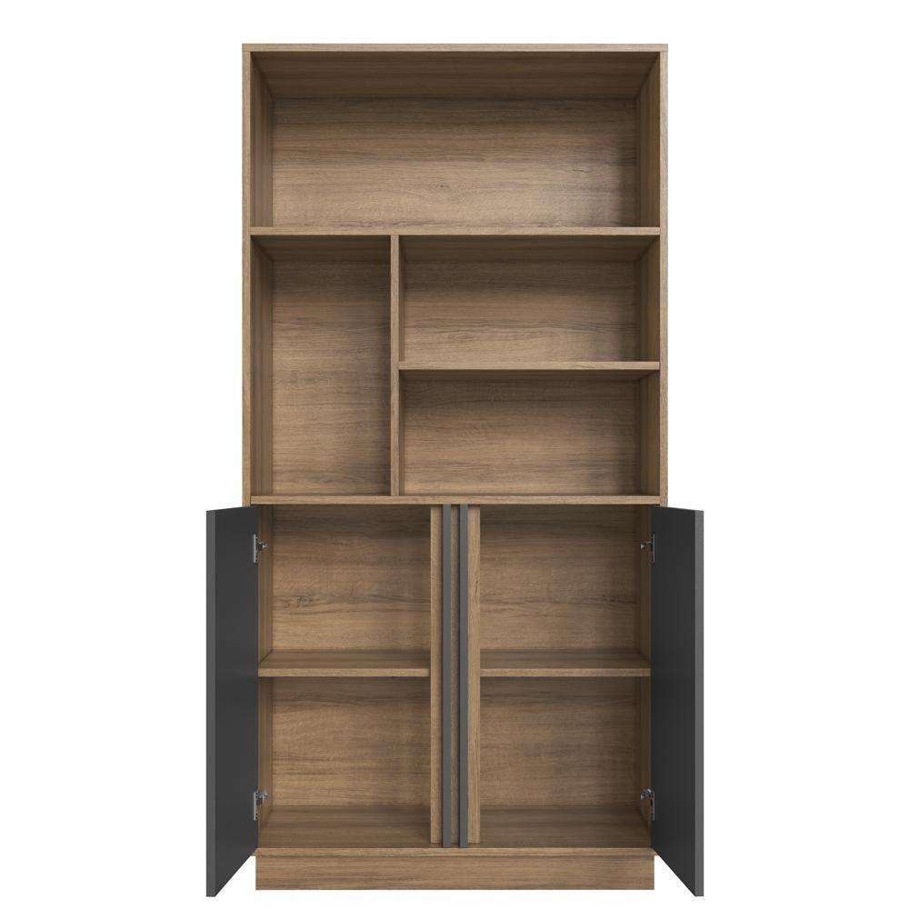 Armário Para Escritório Office 2 Portas 160 Cm Ar4001 Faem Mel Grafite - 7