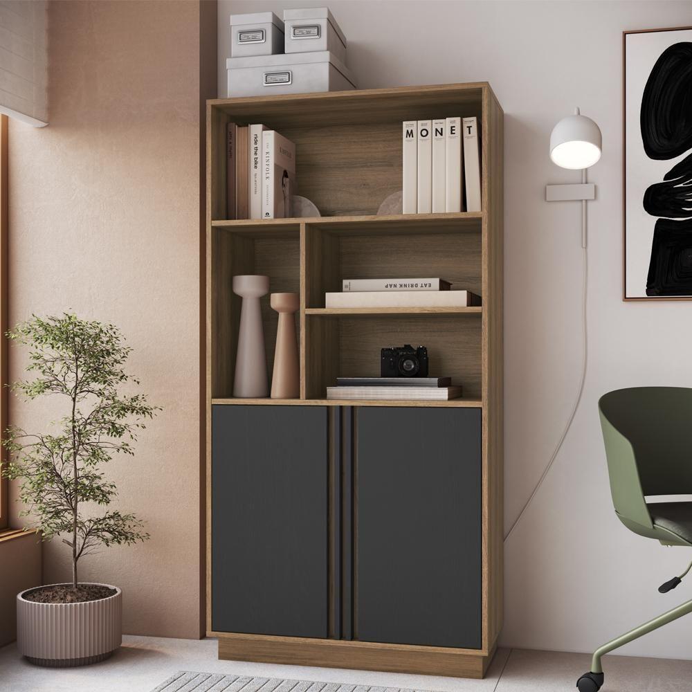 Armário Para Escritório Office 2 Portas 160 Cm Ar4001 Faem Mel Grafite - 8