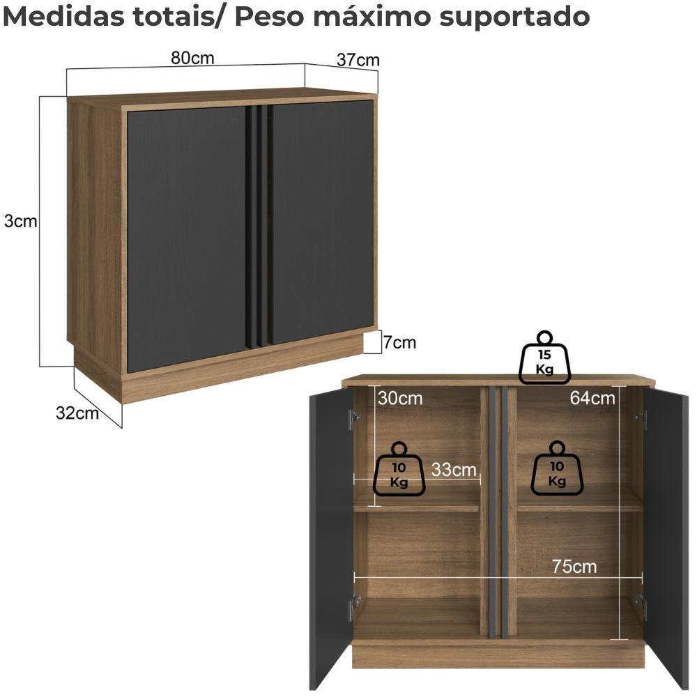 Mesa E Balcao Para Escritorio Office Cm8000 Faem Mel Grafite - 4