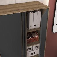 Armario Para Escritorio Office 160x80 Cm Ar5020 Faem Mel Grafite - 5