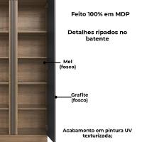 Armario Para Escritorio Office 160x80 Cm Ar5020 Faem Mel Grafite - 6