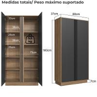 Conjunto Escritorio 3 Peças Office Cm5020 Faem Mel Grafite