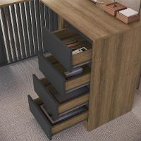 Conjunto Escritorio 3 Peças Office Cm5020 Faem Mel Grafite - 7