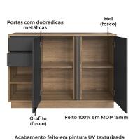 Conjunto Escritorio 3 Peças Office Cm5020 Faem Mel Grafite - 10