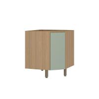 Balcão De Cozinha Canto Diagonal 74cm 1 Porta Sem Tampo Slim Freijó/verde Jade - 1